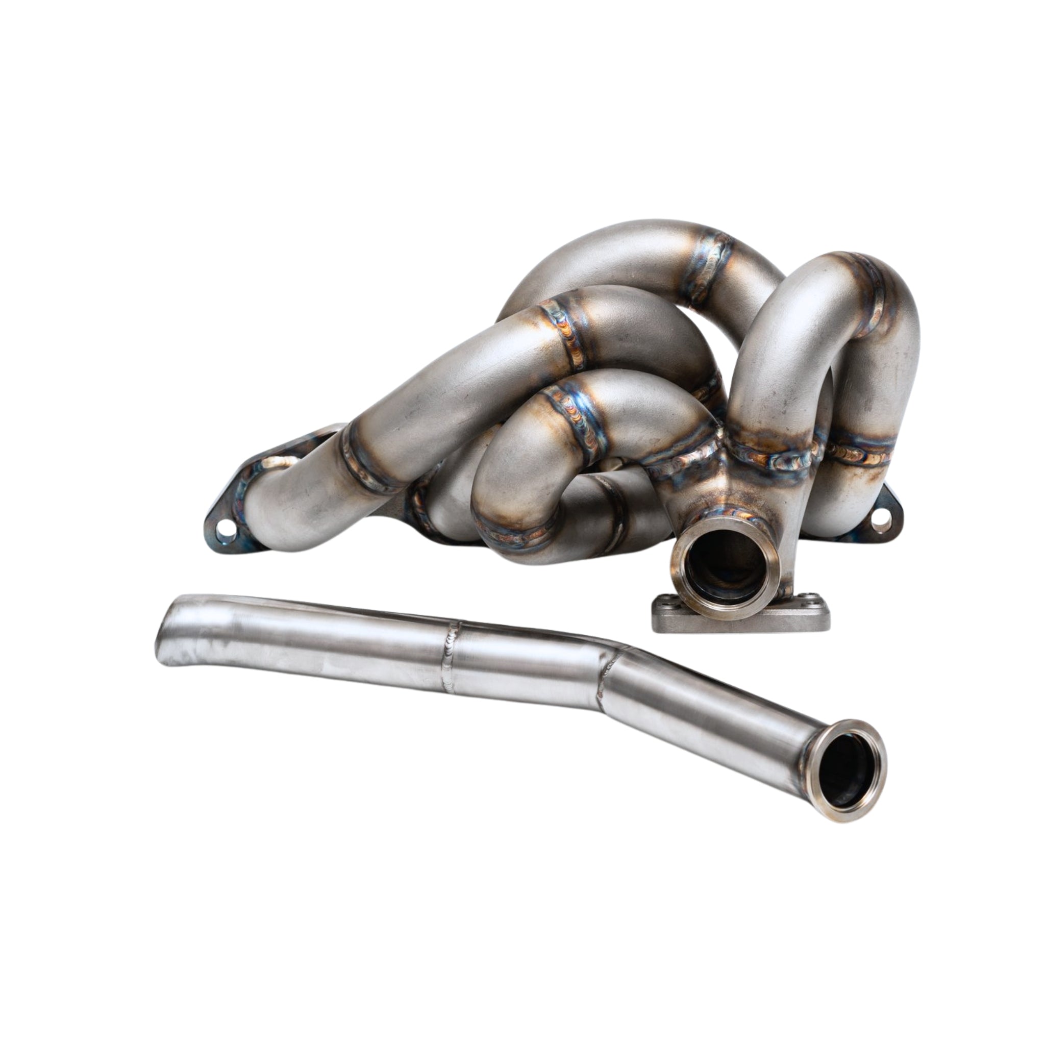 Select Speed Shop Nissan SR20 manifold  exhaust pipes on a white background