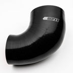 Black silicone hose with '411 Works' branding on a white background