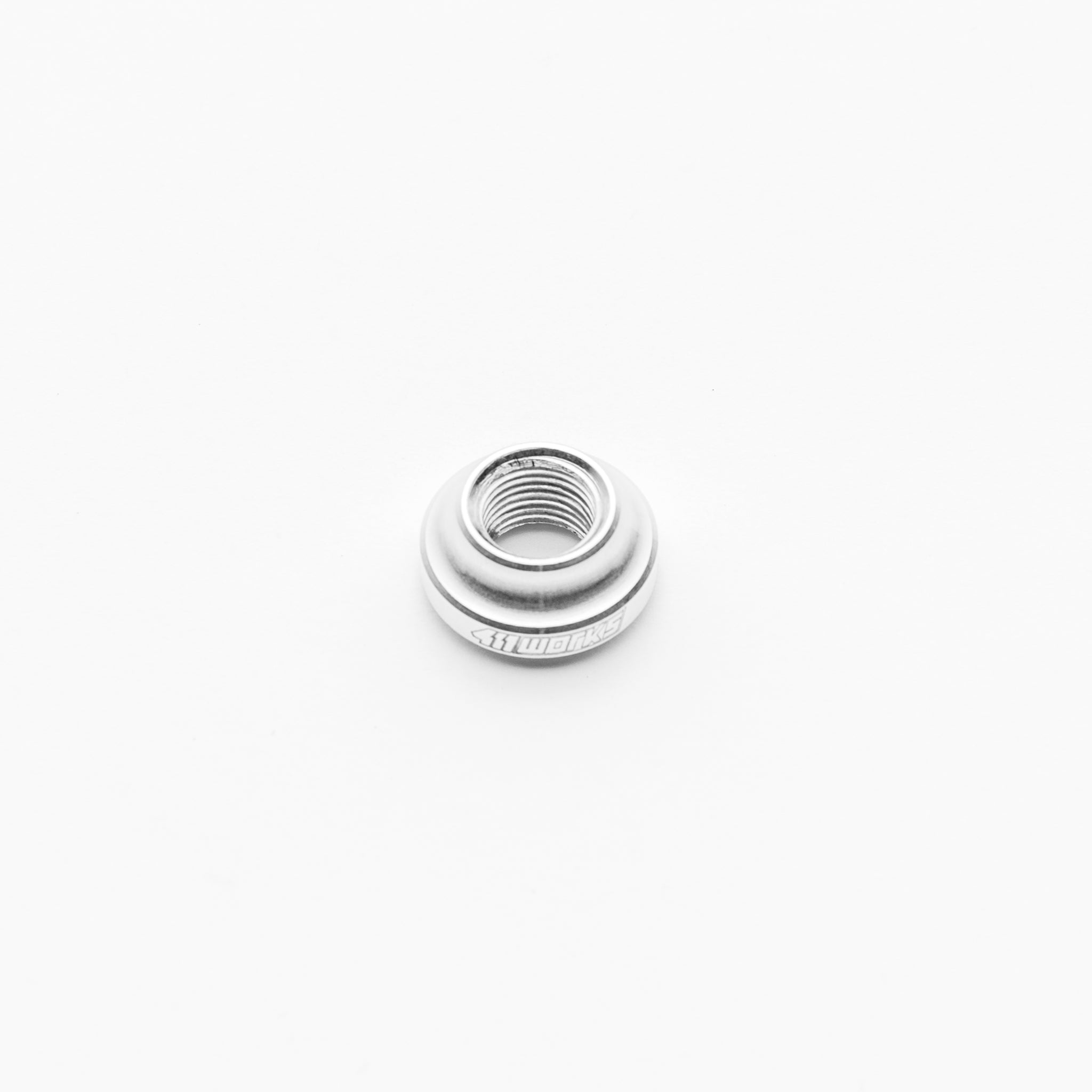 Metallic washer on a white background