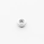Metallic female bung on a white background