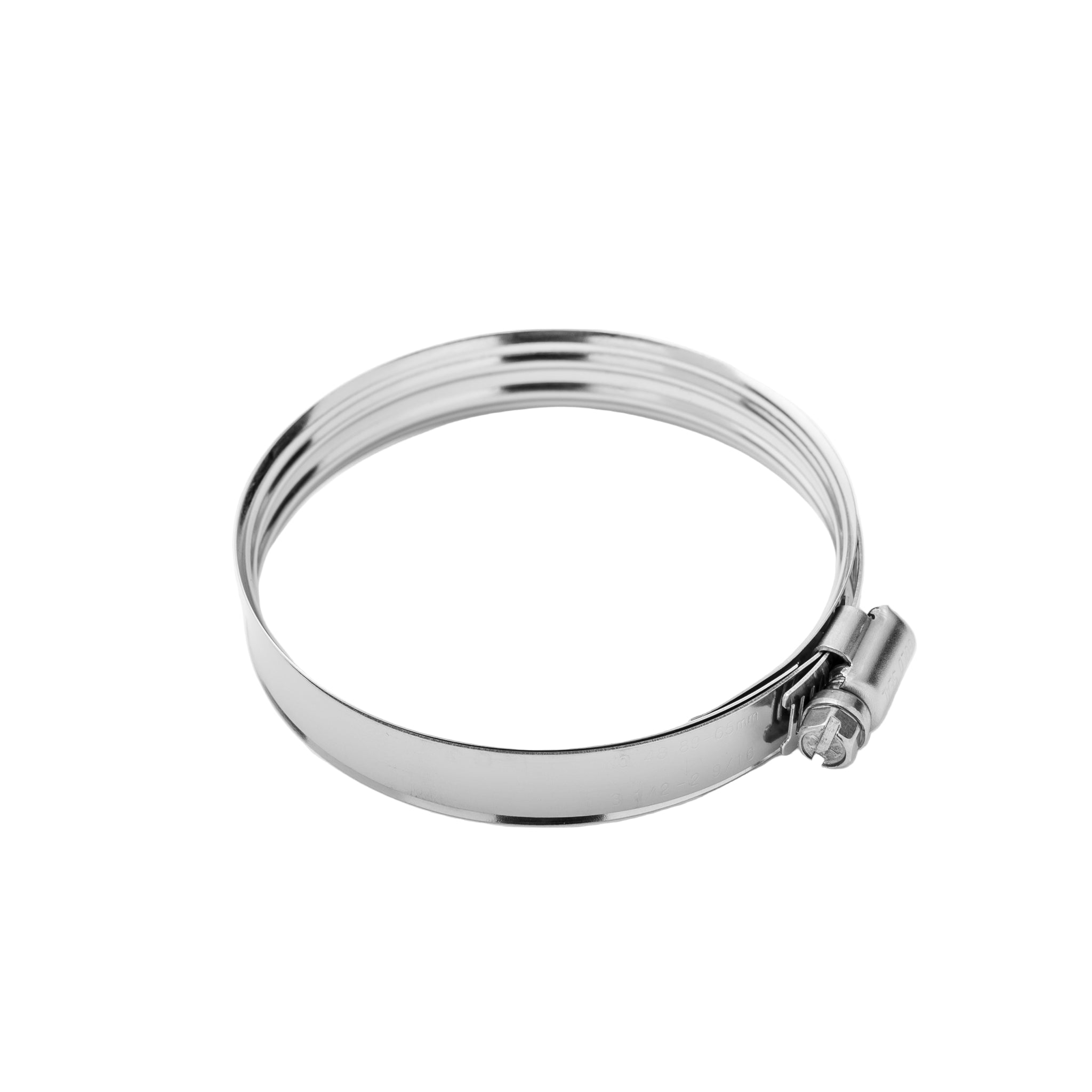 Silver clamp on a white background