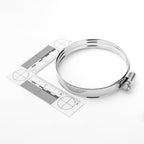 Metallic ring with a ruler on a white background
