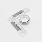 Welding piece with scale ruler on a white background