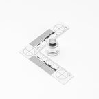 Metal AN fitting with a measurement tool on a white background