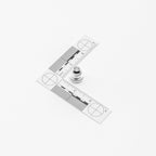 An fitting with ruler and weight on a white background