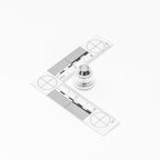 Metal AN fitting with a ruler on a white background