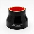 Black silicone hose with red interior on a white background