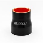 Black silicone hose with red interior on a white background, featuring the '411 Works' logo.