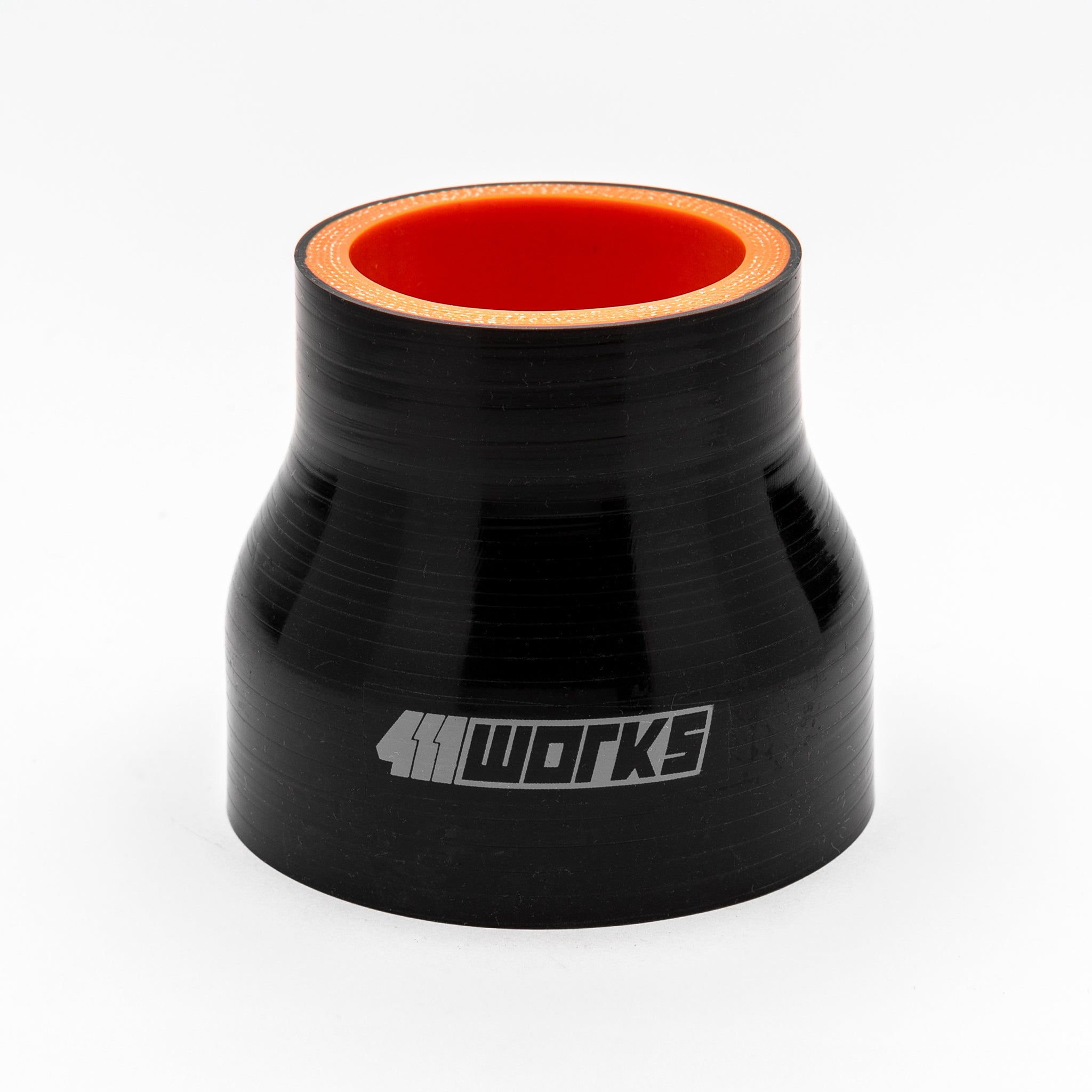 Black silicone Reducer coupler with red interior on a white background, featuring the '4Works' logo.
