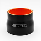 Black silicone hose with orange interior on a white background, featuring the '411 Works' logo.