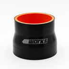 Black silicone hose with red interior and '411 Works' logo on a white background