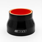 Black silicone hose with red interior on a white background, featuring '411 Works' branding.