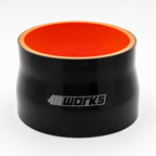 Black silicone hose with orange interior and '411 Works' logo on a white background