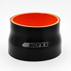Black silicone hose with orange interior on a white background, featuring the '411 Works' logo.