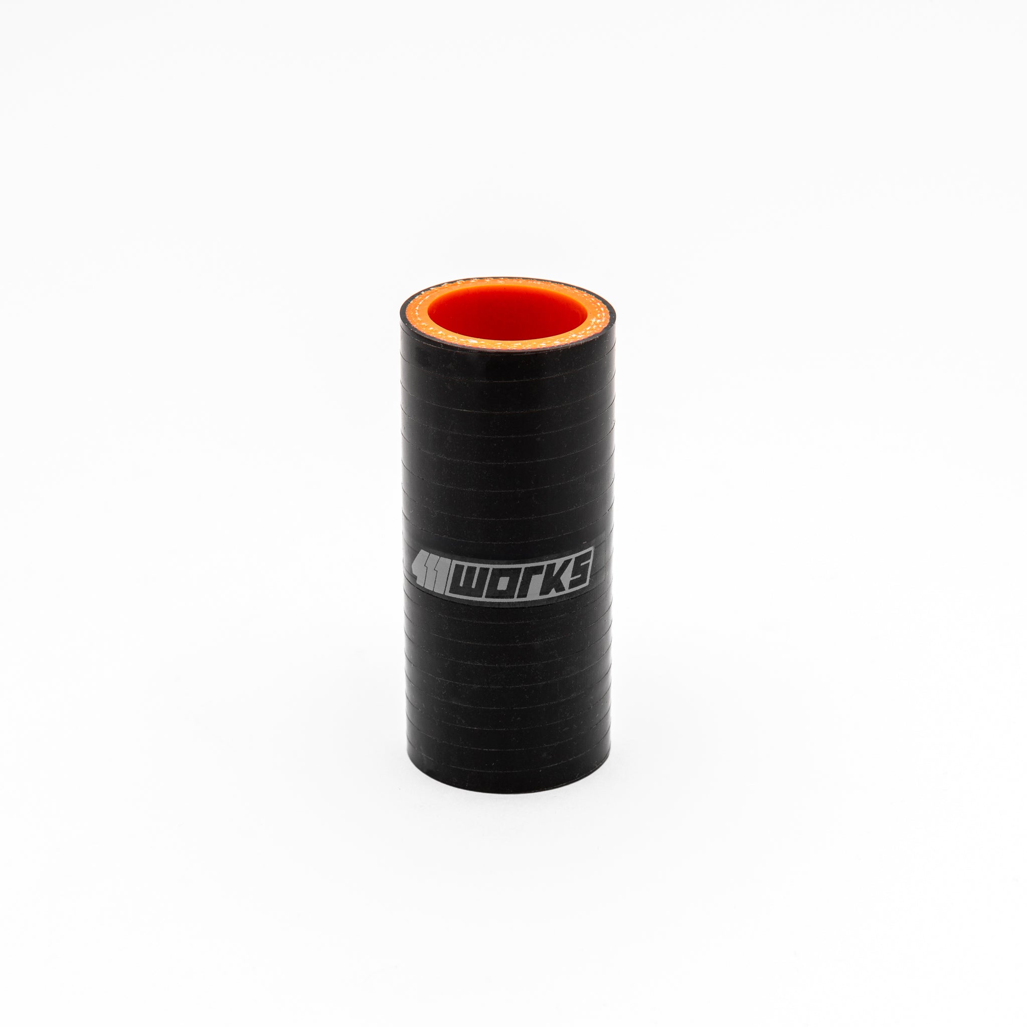 Black silicone hose with red interior on a white background, featuring '411 Works' branding.