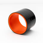 Black and orange coupler object on a white background