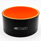 Black and orange cylindrical object with '411 Works' branding on a white background