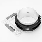 Ventilation system with a white duct on a white background