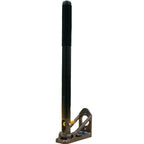 Black handmade with a bracket on a wooden surface in a workshop setting