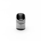 Weld bung coped with a textured band on a white background