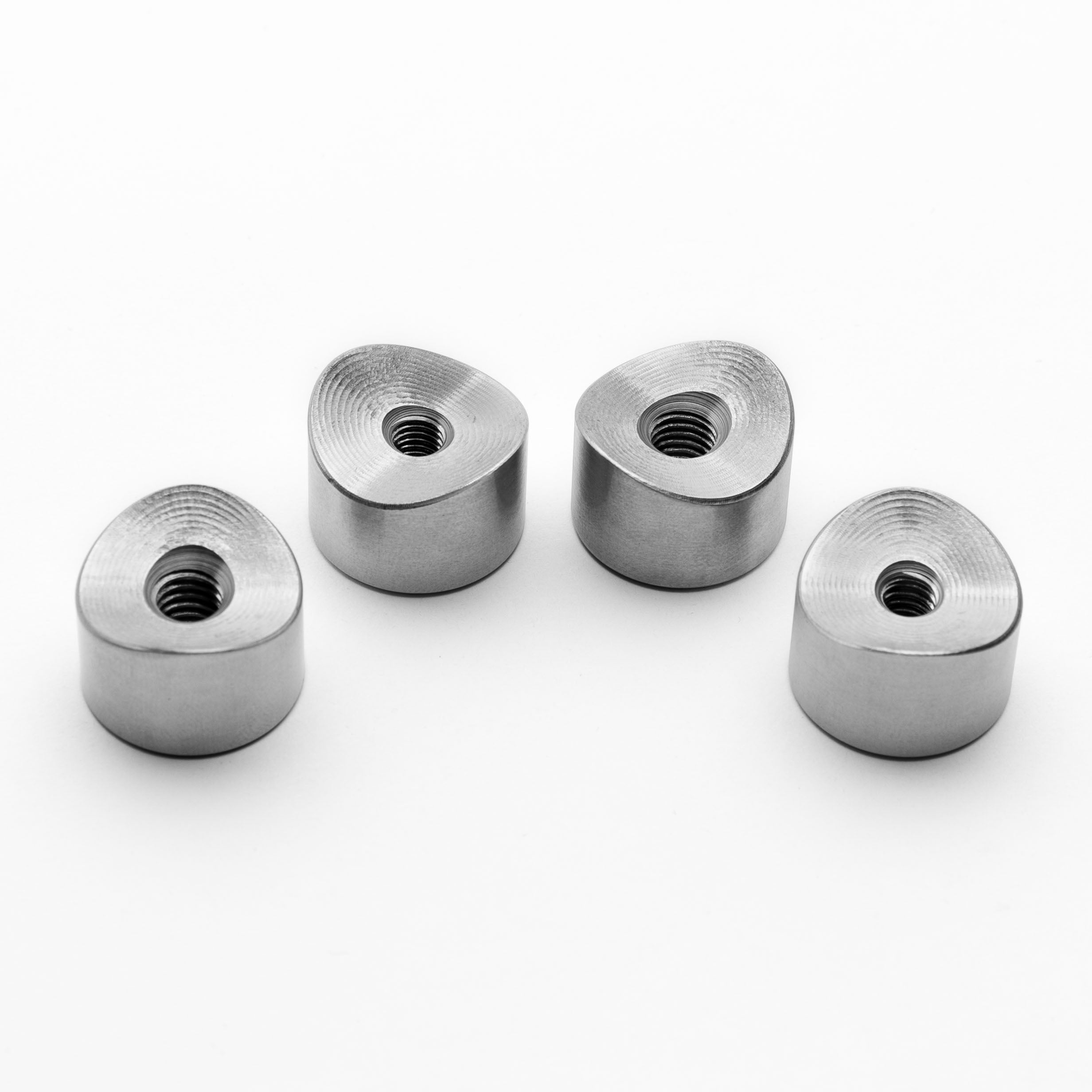 Weld bungs components on a white background