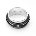 Metallic mechanical component on a white background