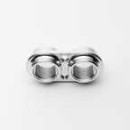 Metallic bulkhead screw on a white background