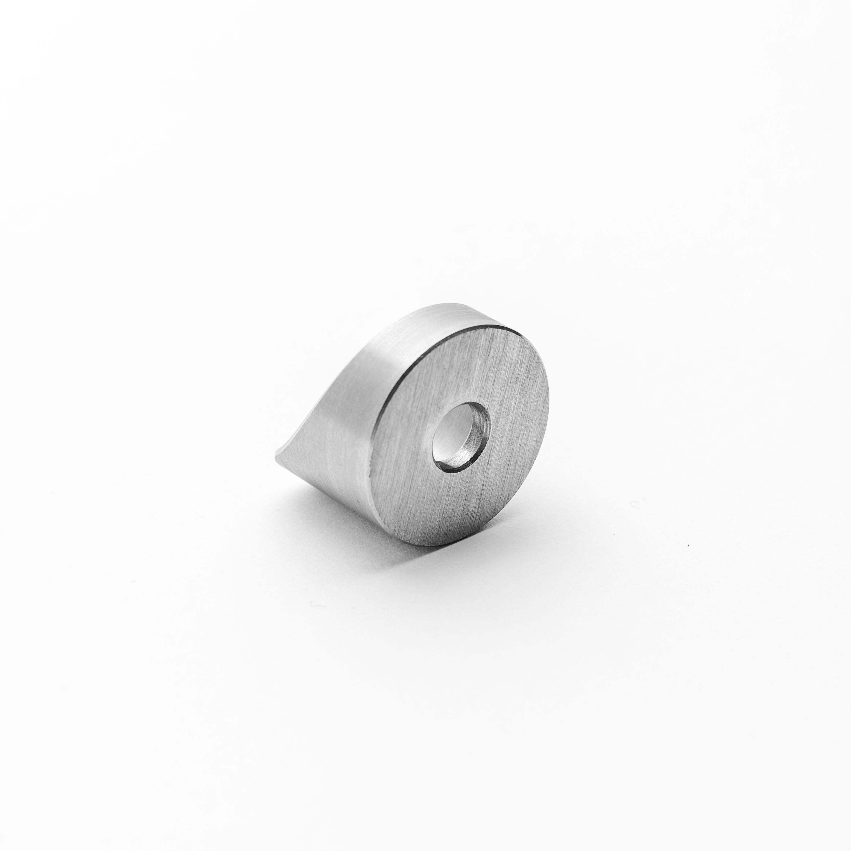 Metallic washer on a white background