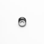 Metallic ring with a central hole on a white background