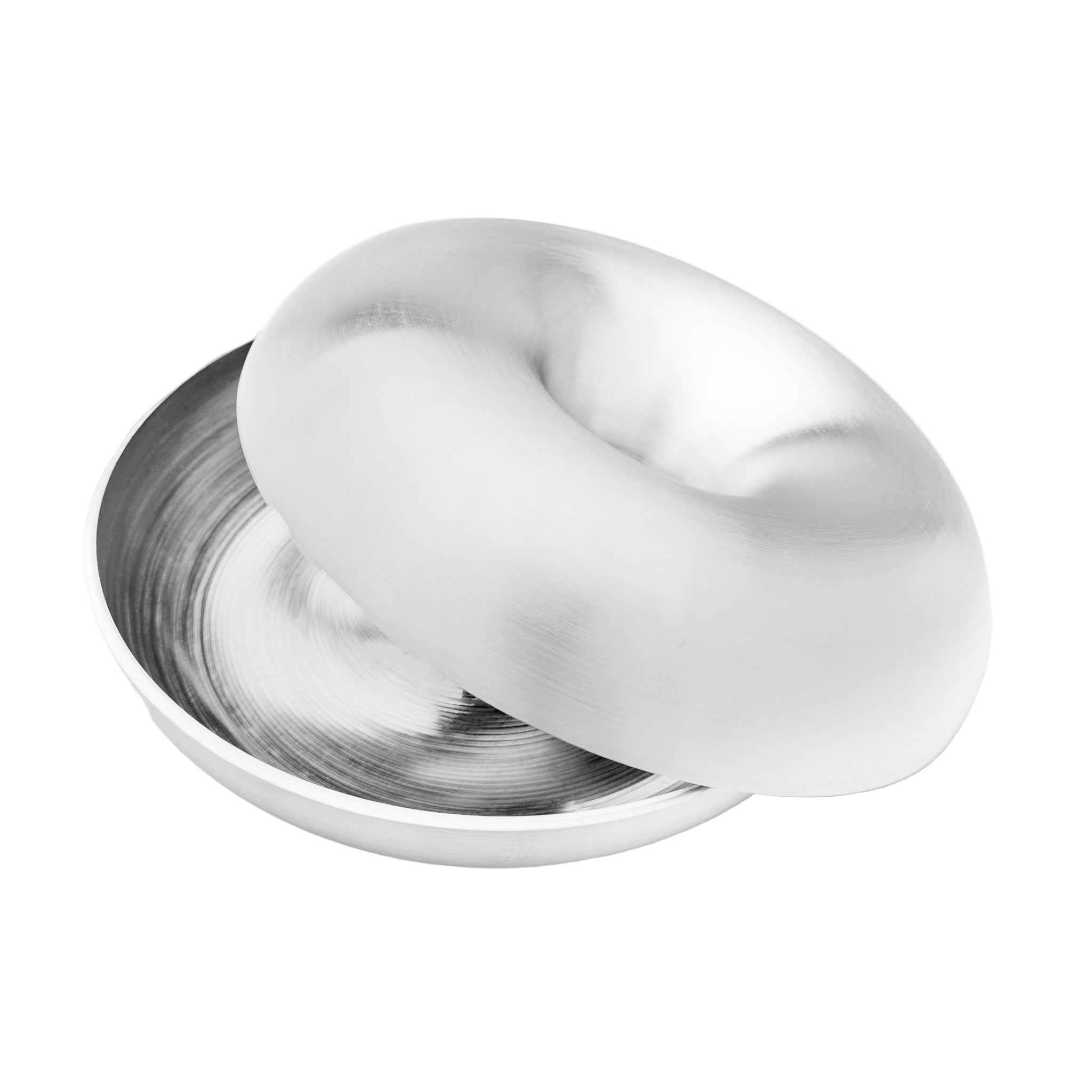 Metallic welding donut object on a white background