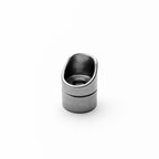 Metallic threaded bung on a white background