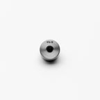 Metallic washer with measurement marking on a white background