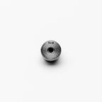 Metal screw with thread size 1/4-20 on a white background