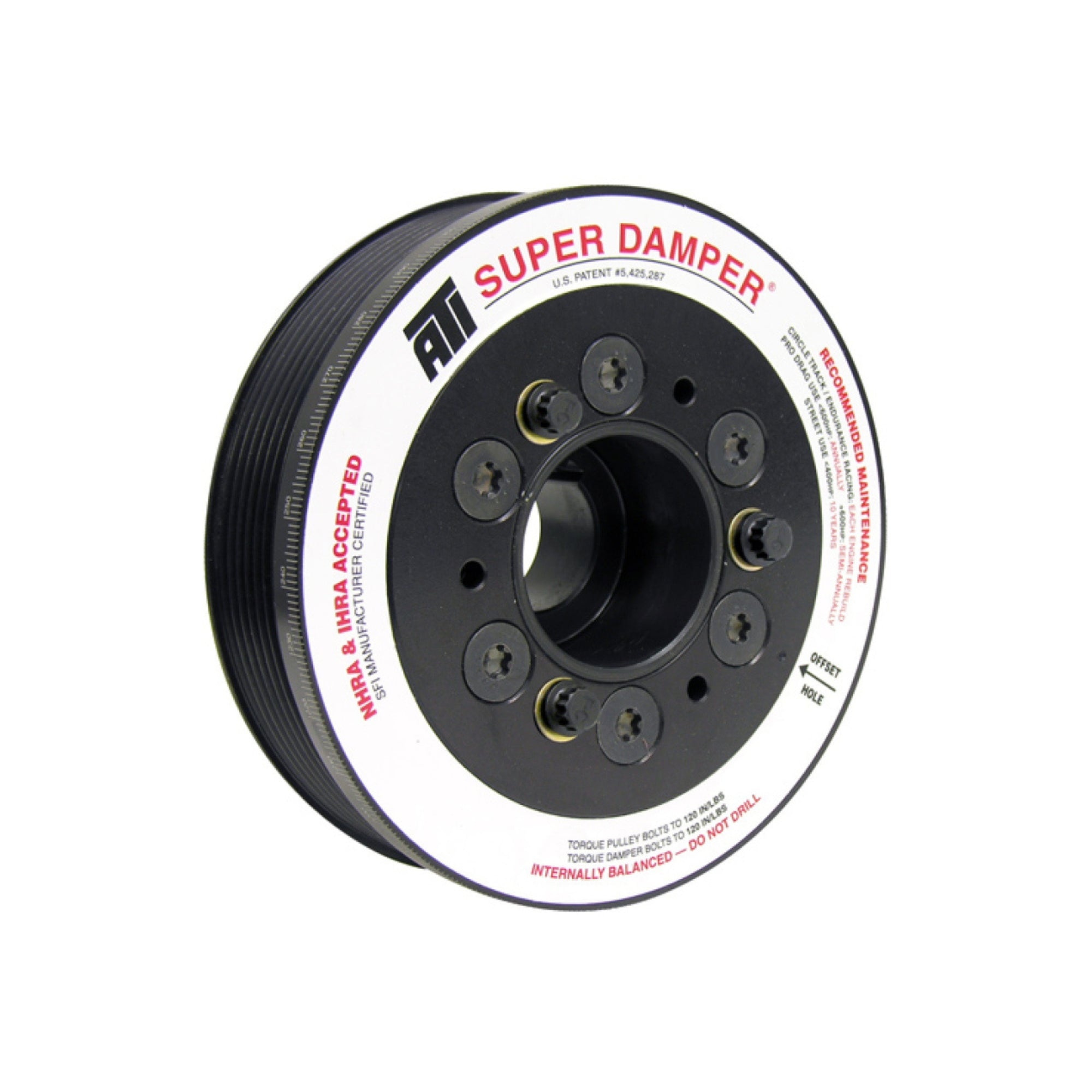 ATI 5.67in aluminum 6-groove damper for Mitsubishi Evo X – 3% underdrive, 1-piece pulley design