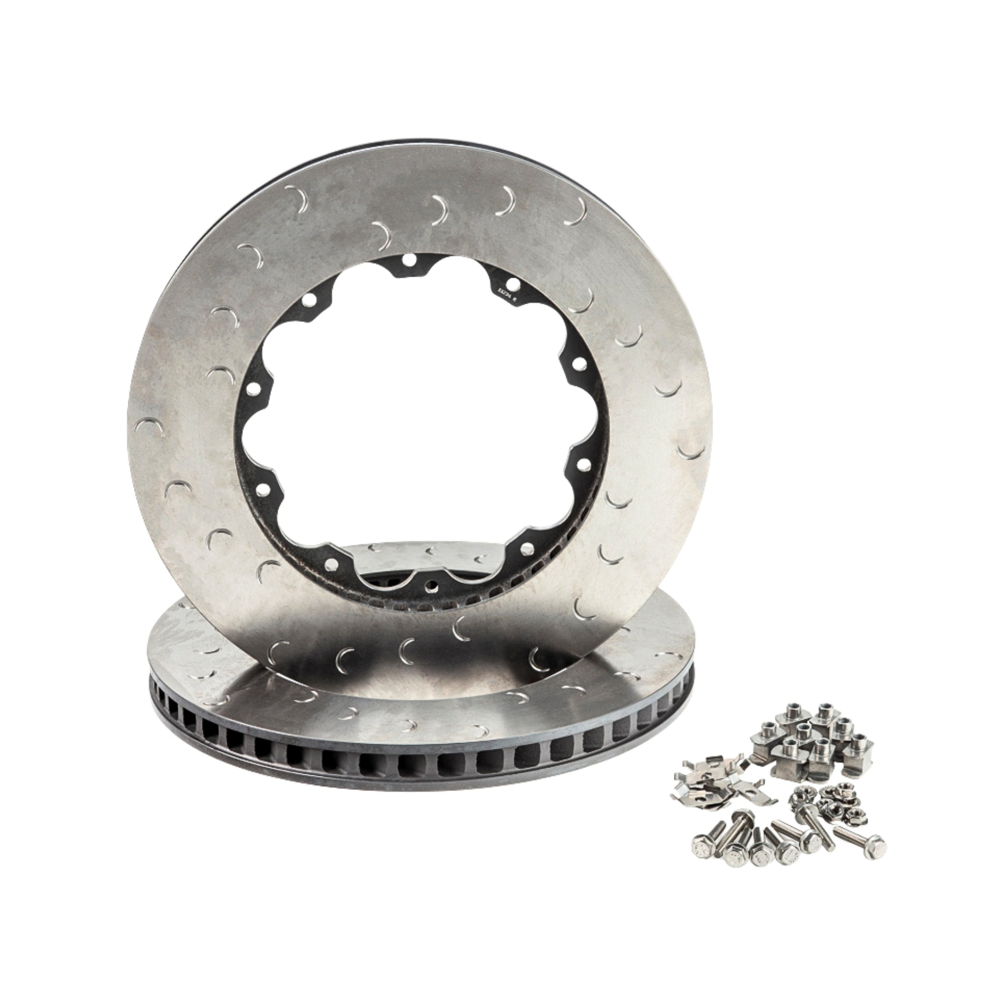 GTR Alcon Brake disc with additional components on a white background