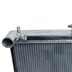 Metallic radiator with visible branding on a white background