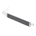 Metallic oil cooler on a white background