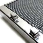 Close-up of a metal radiator with a white background