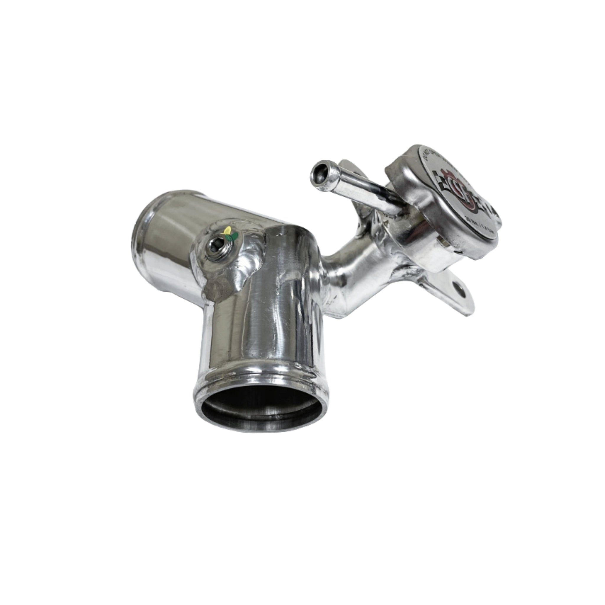 Metallic valve or fitting on a white background