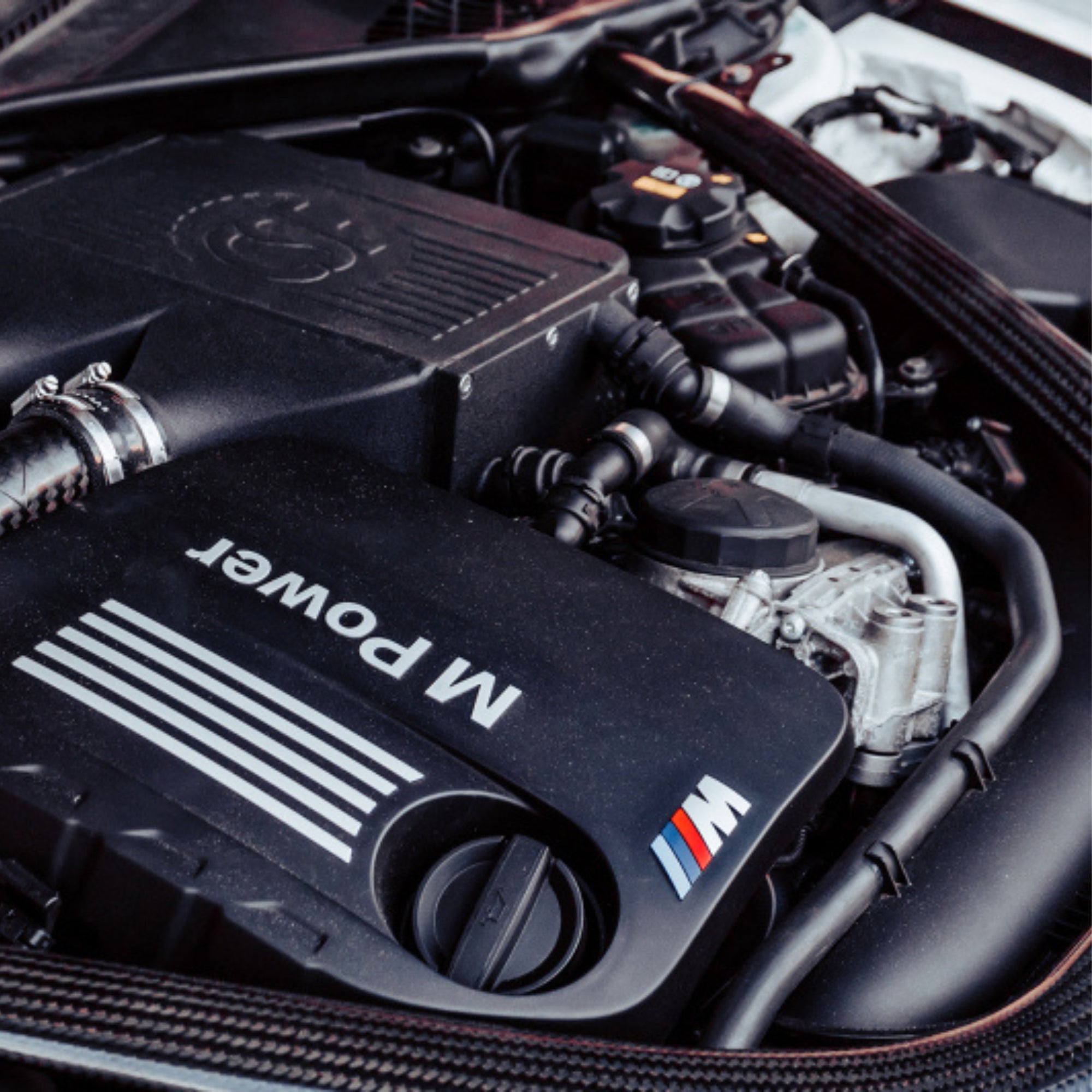 BMW engine with 'M Power' branding