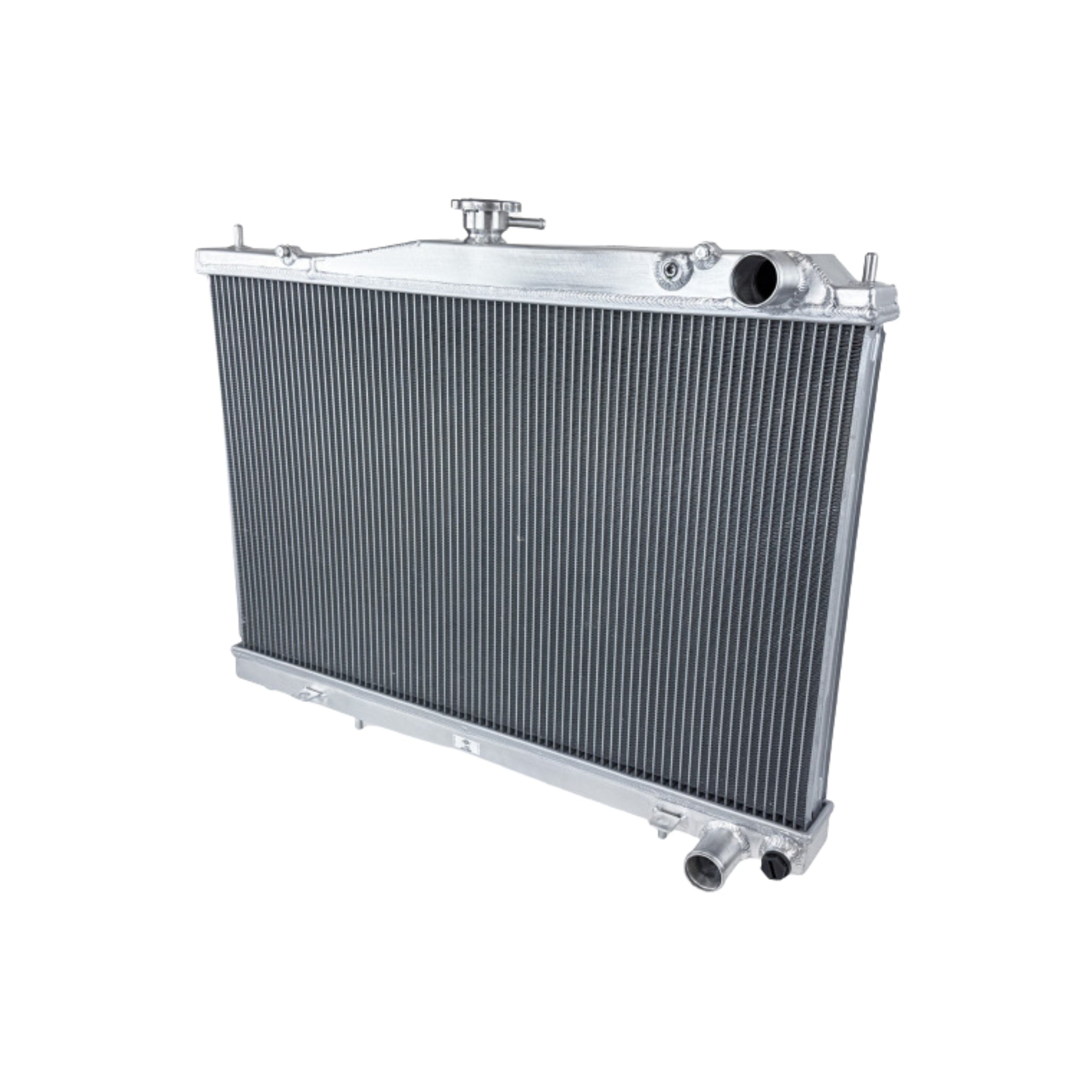 Metallic radiator on a white background