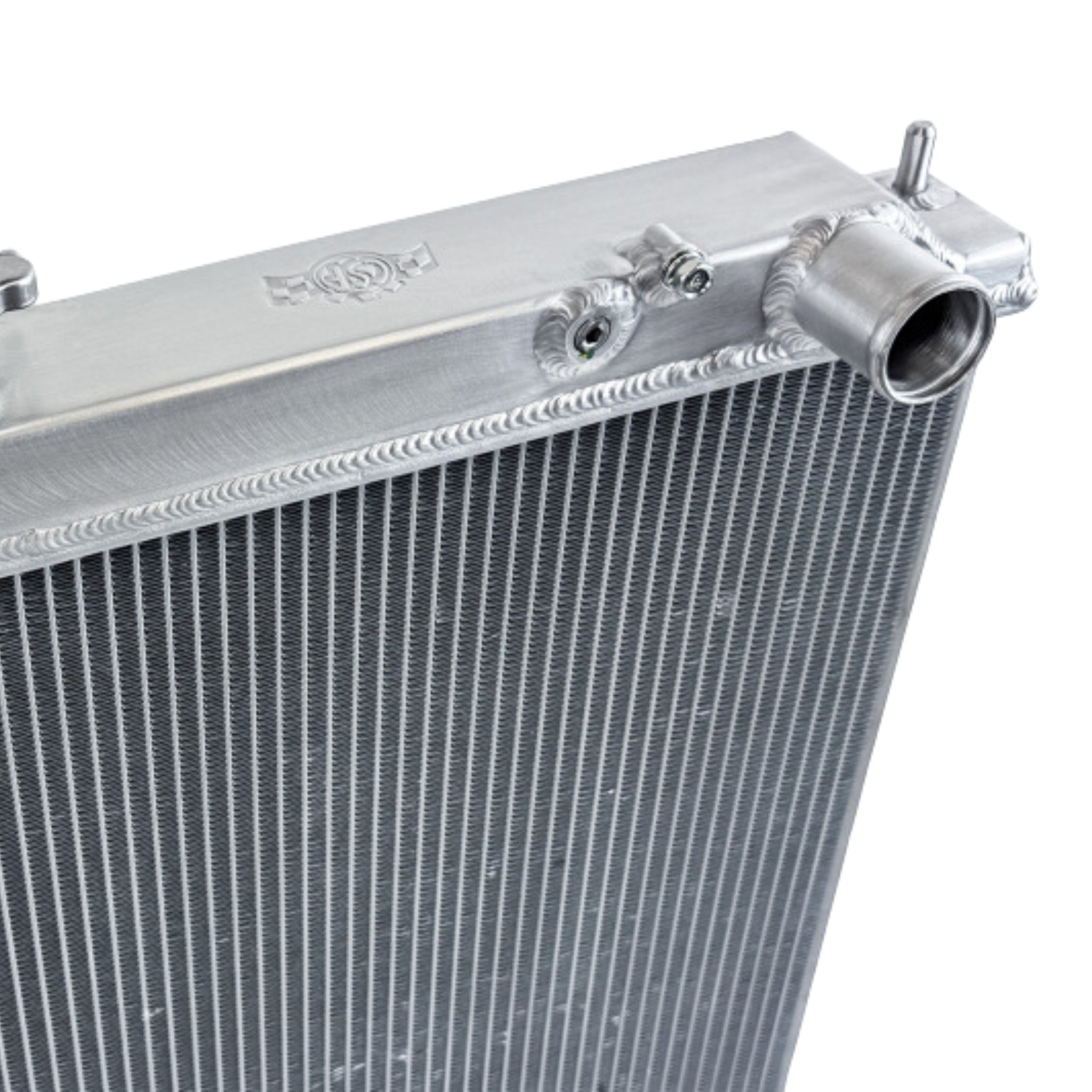 Metallic radiator on a white background