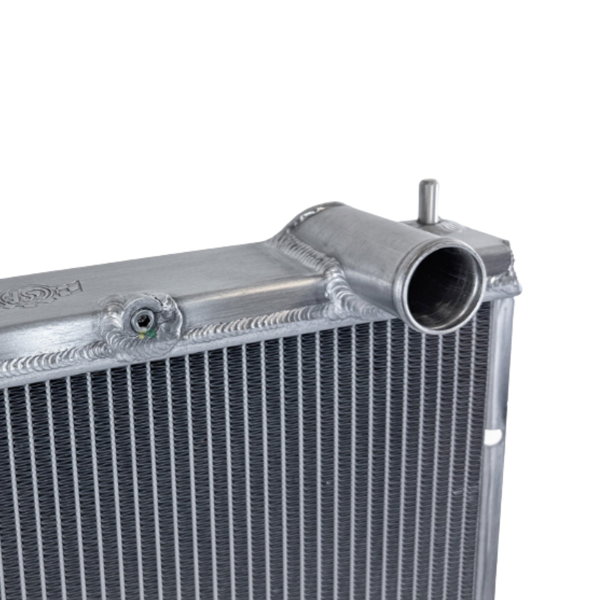 Metallic radiator on a white background