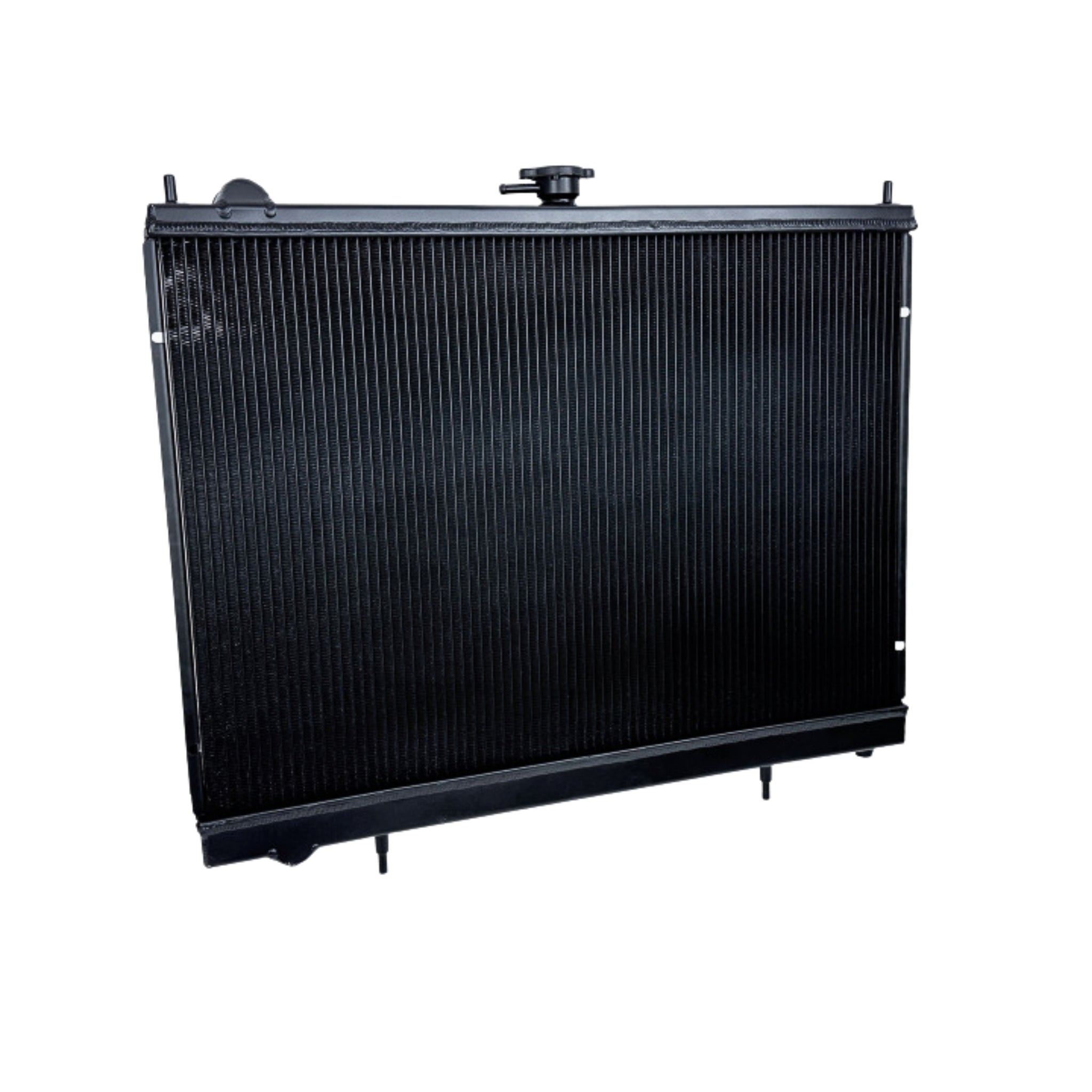 Black radiator on a white background