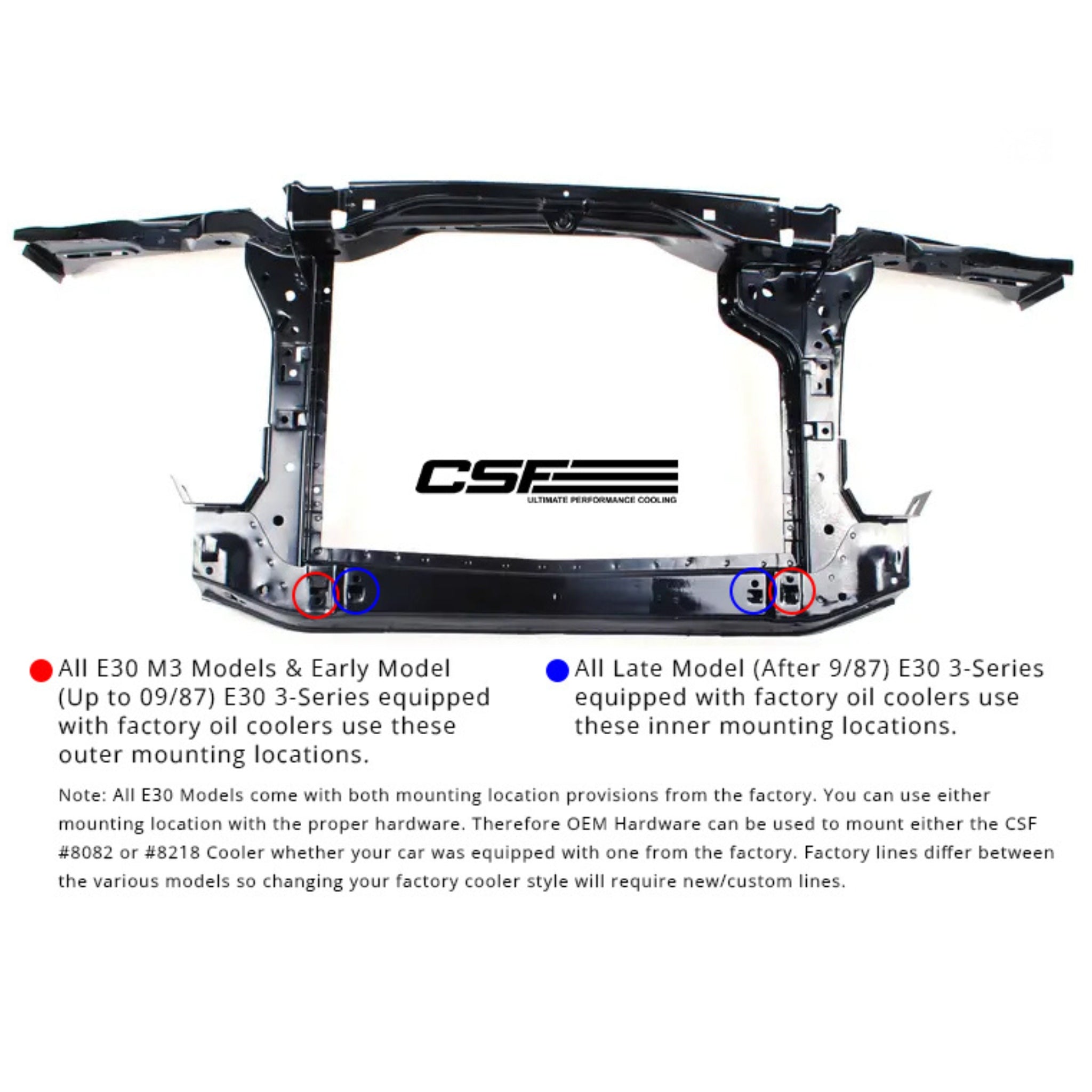 Car oil cooler mounting bracket with CSF logo on a white background