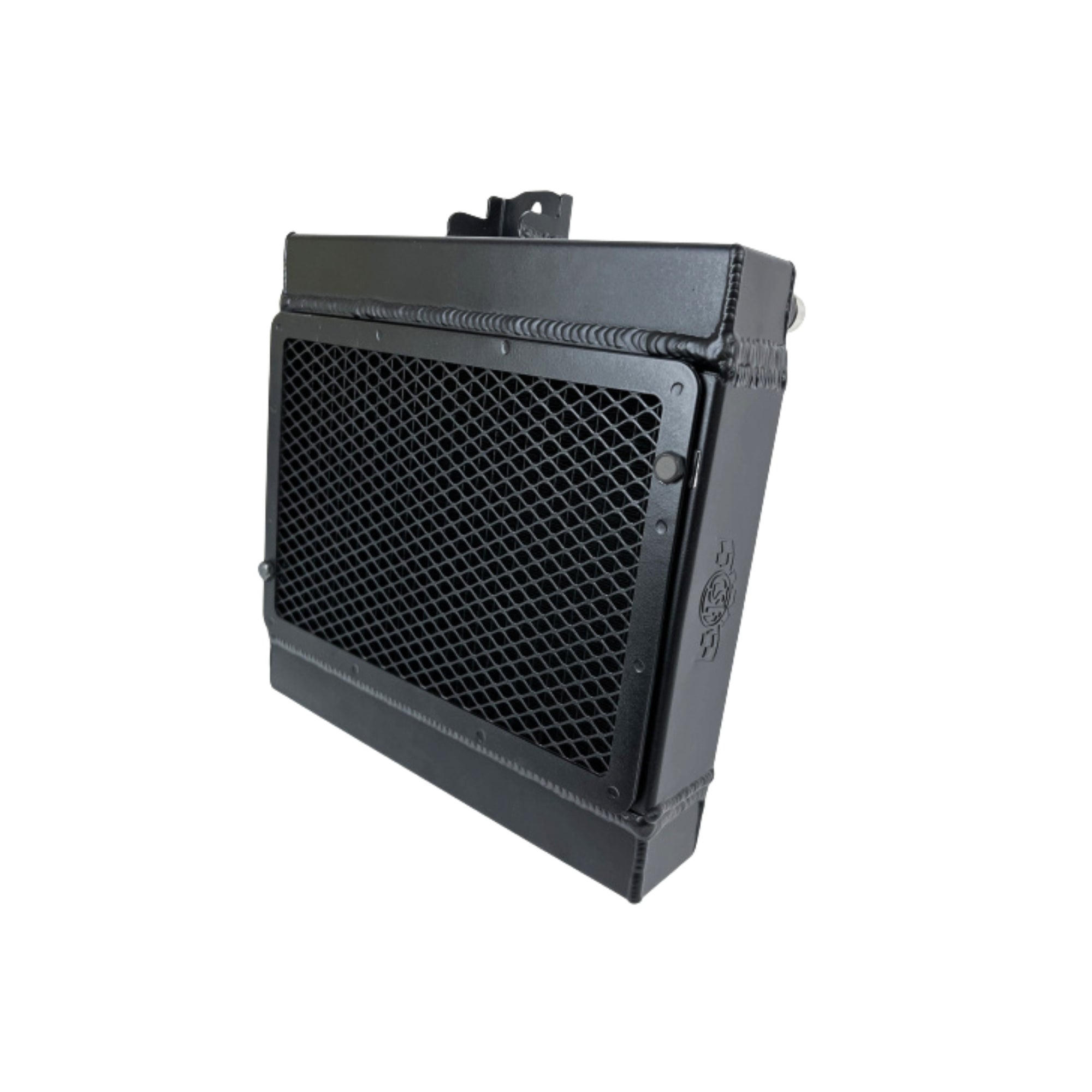 Black radiator on a white background