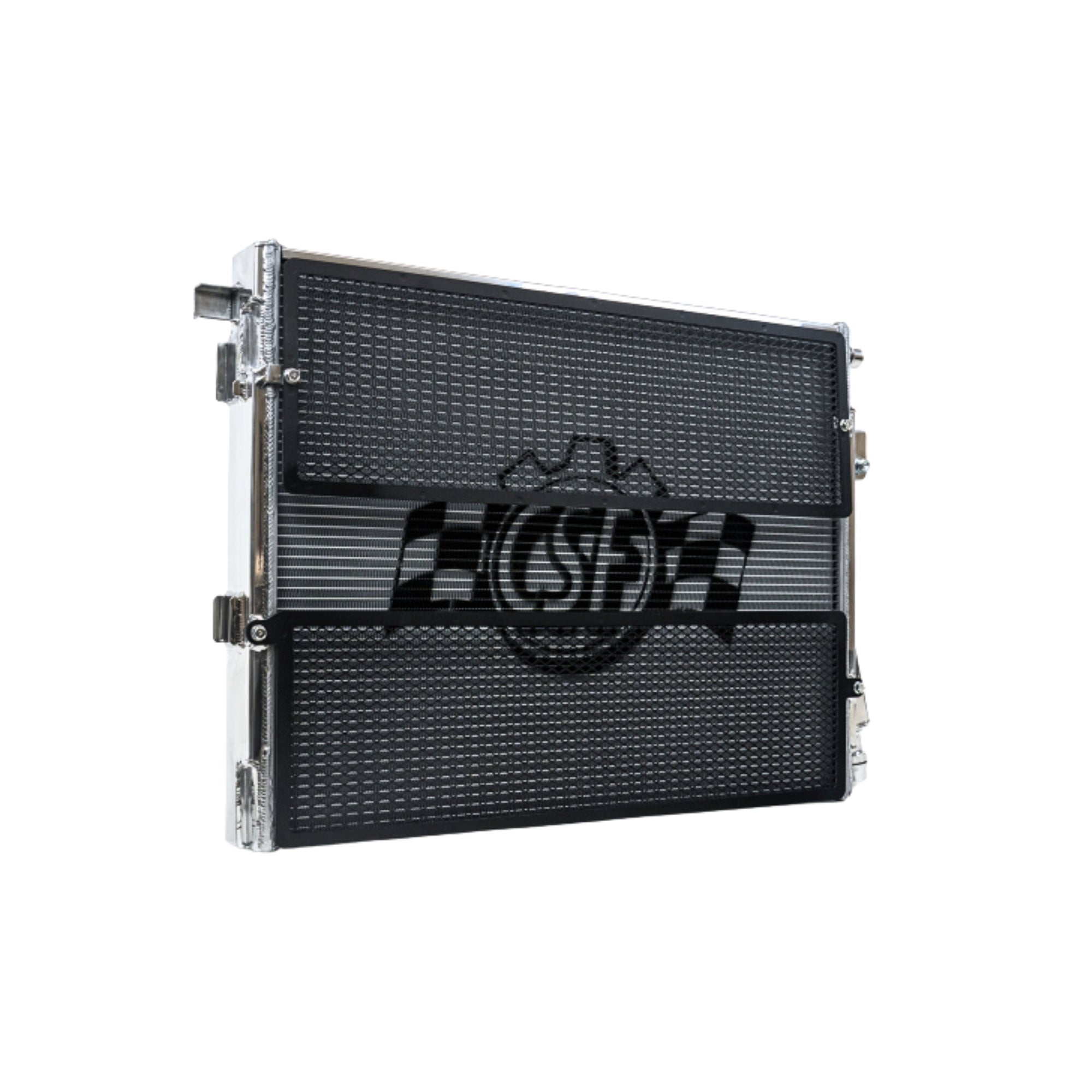 BMW M4 front mount heat exchanger with a brand logo on a white background