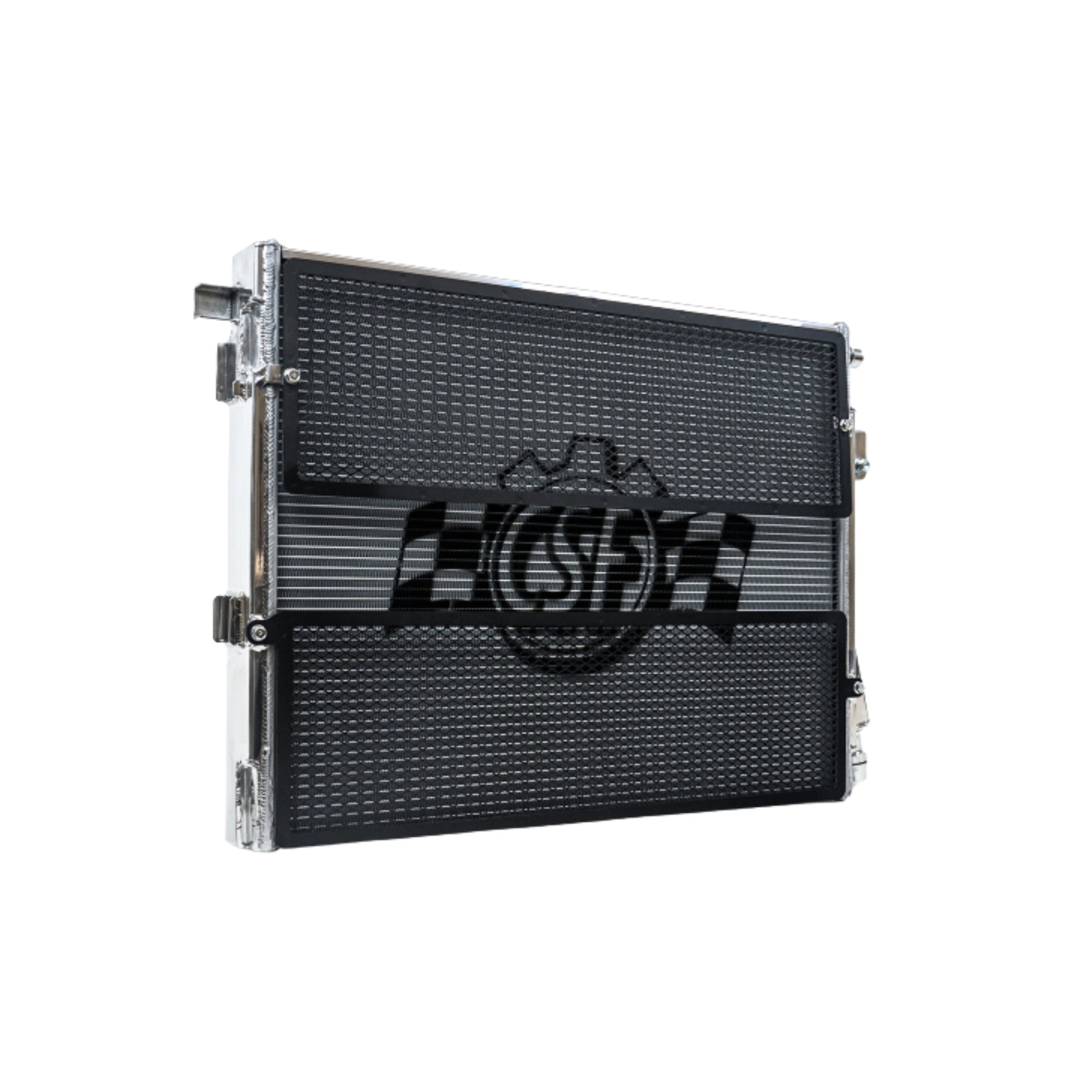 BMW M4 front mount heat exchanger with a brand logo on a white background