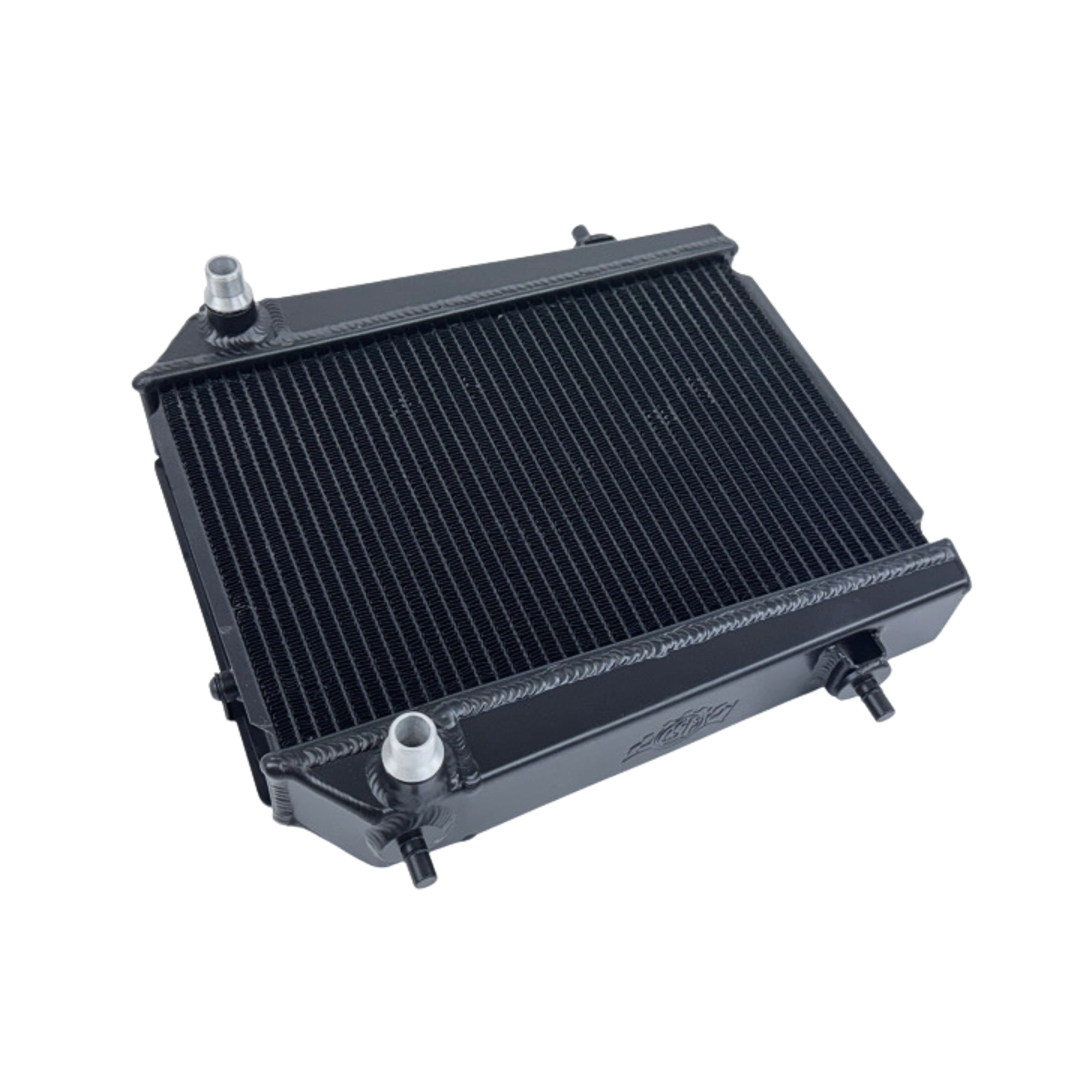 Black radiator on a white background