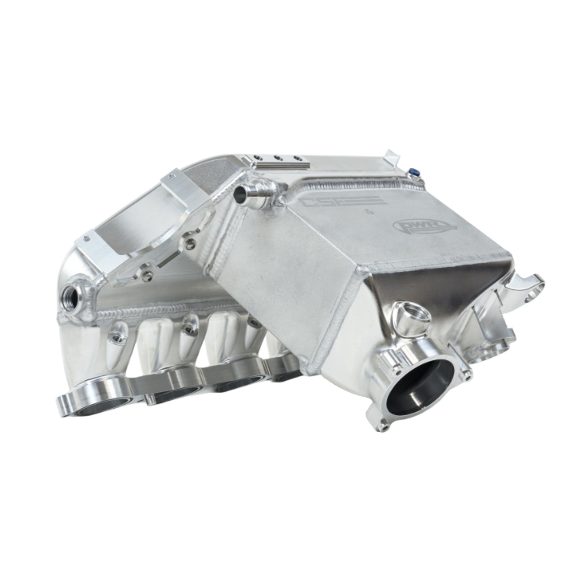 Metallic engine manifold for BMW frm CSF  on a white background